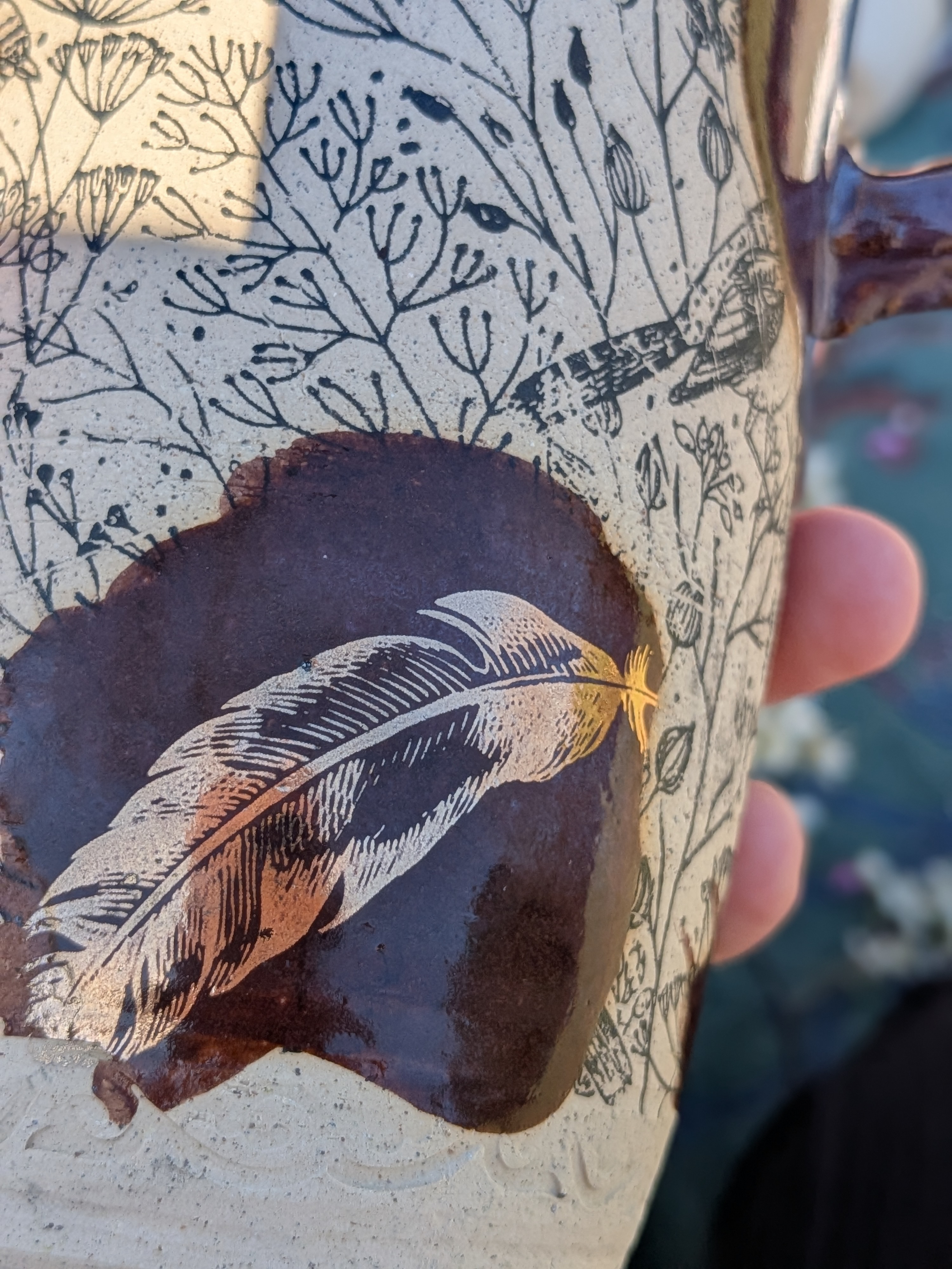 Smokey Merlot Birds Travel Mug