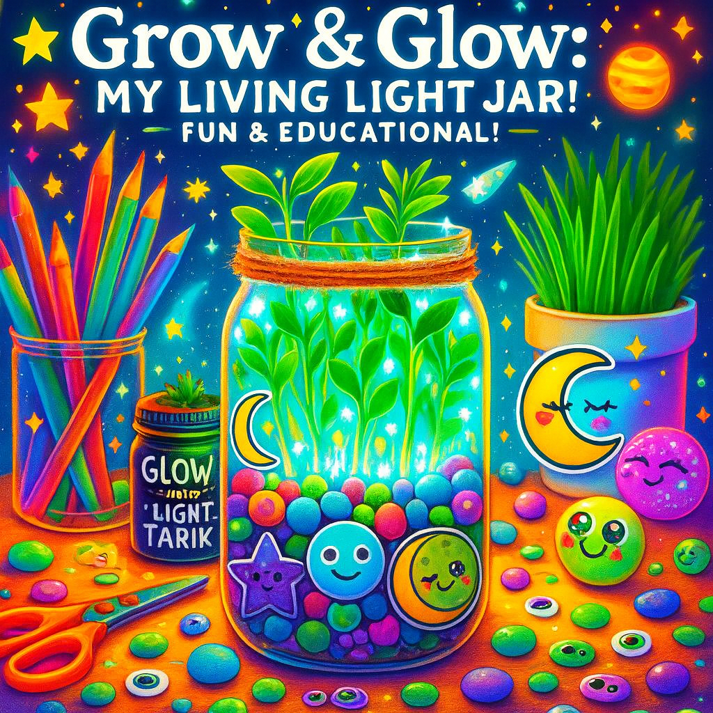 Glow in the Dark Plant Kit for Kids – DIY Living Light Jar STEM Craft – Fun Educational Garden Project Gift for Boys & Girls