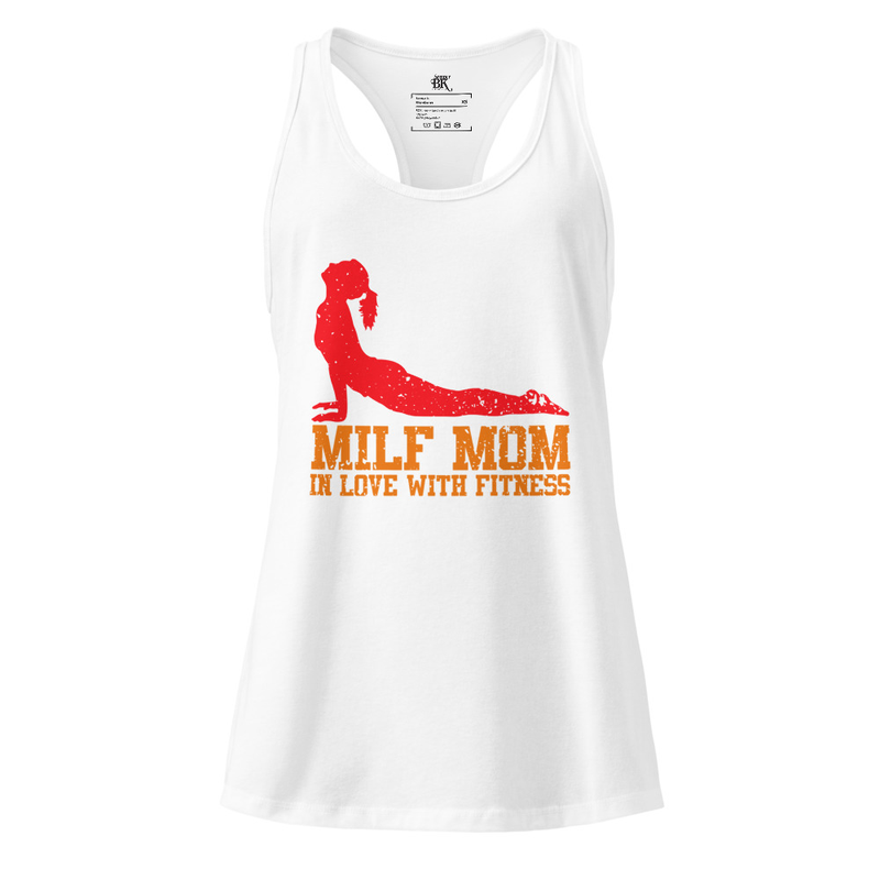 Mom In Love With Fitness Women’s fitted racerback tank top
