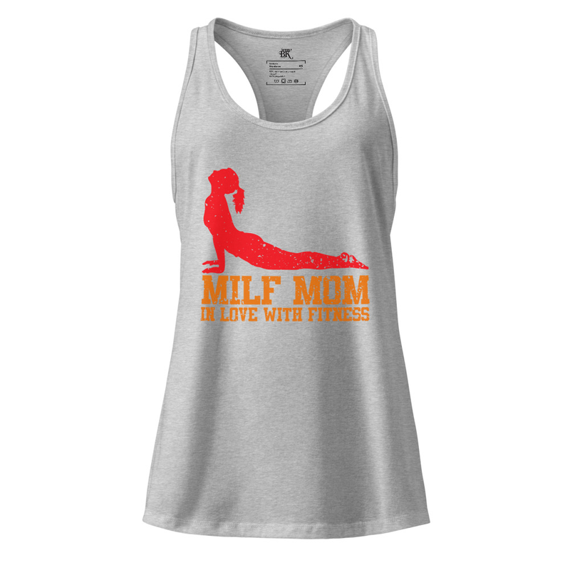 Mom In Love With Fitness Women’s fitted racerback tank top