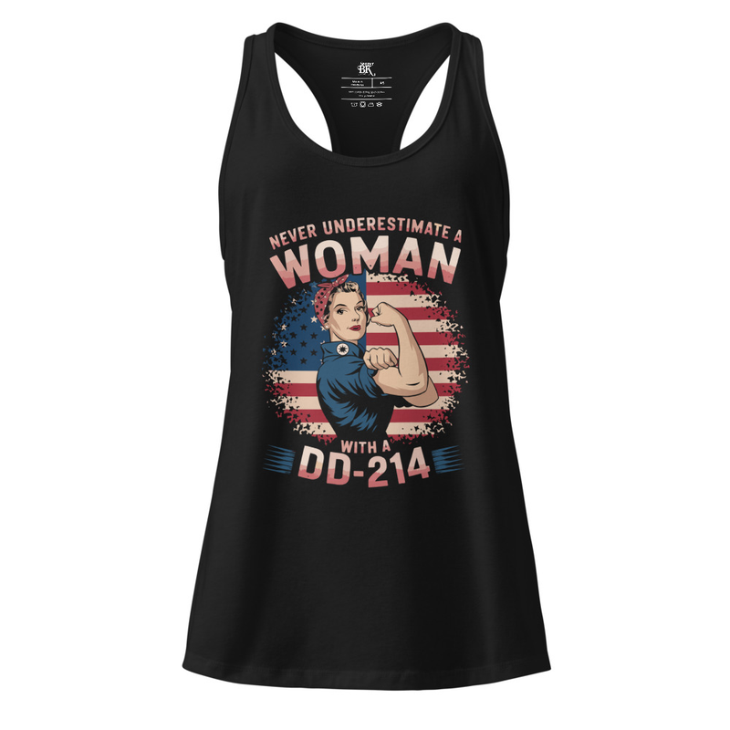 Bad A** Military Veteran Women’s fitted racerback tank top
