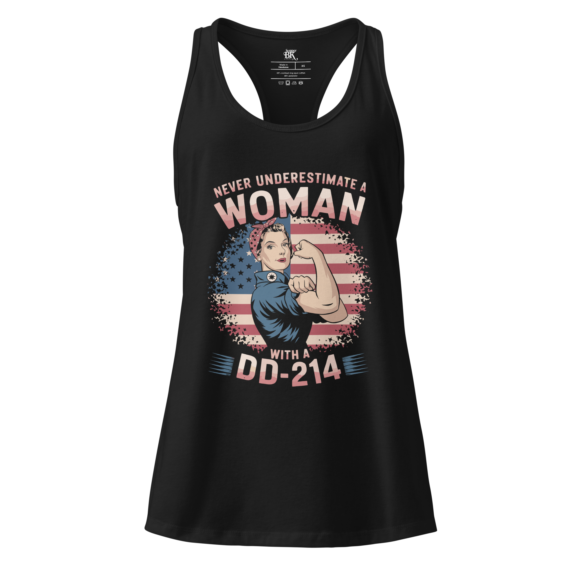 Bad A** Military Veteran Women’s fitted racerback tank top