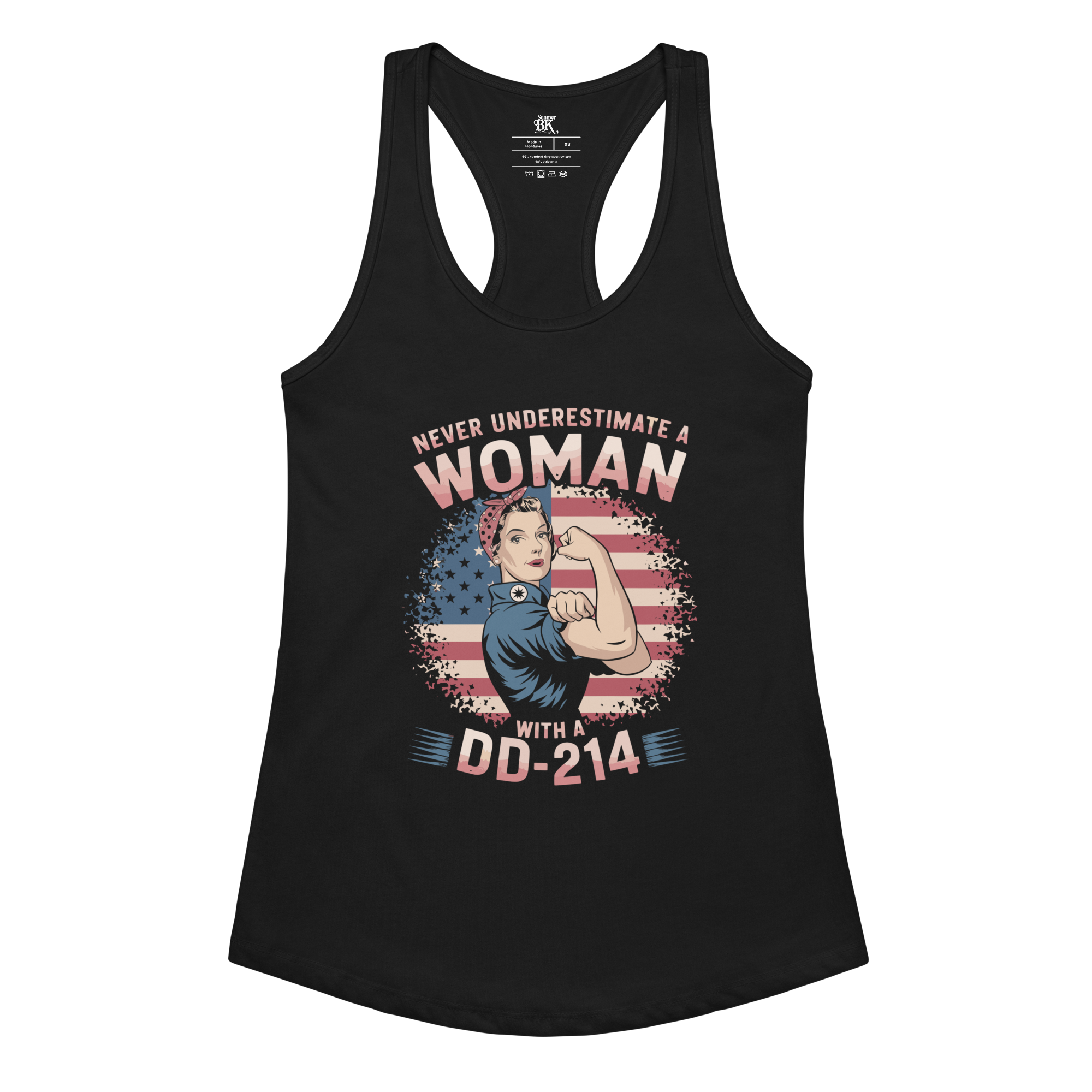 Bad A** Military Veteran Women’s fitted racerback tank top