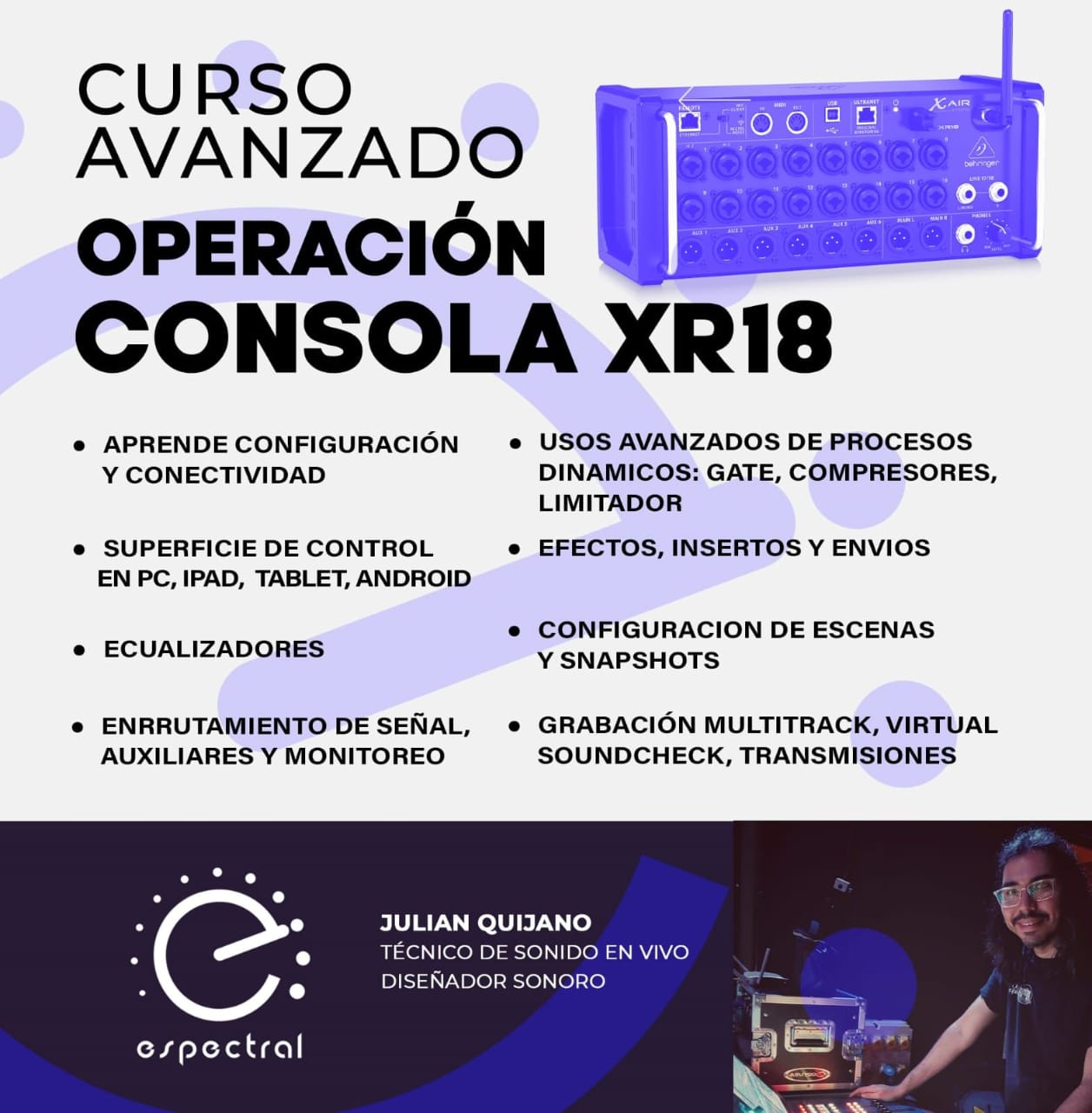 Curso Avanzado de Operación Consola XR18