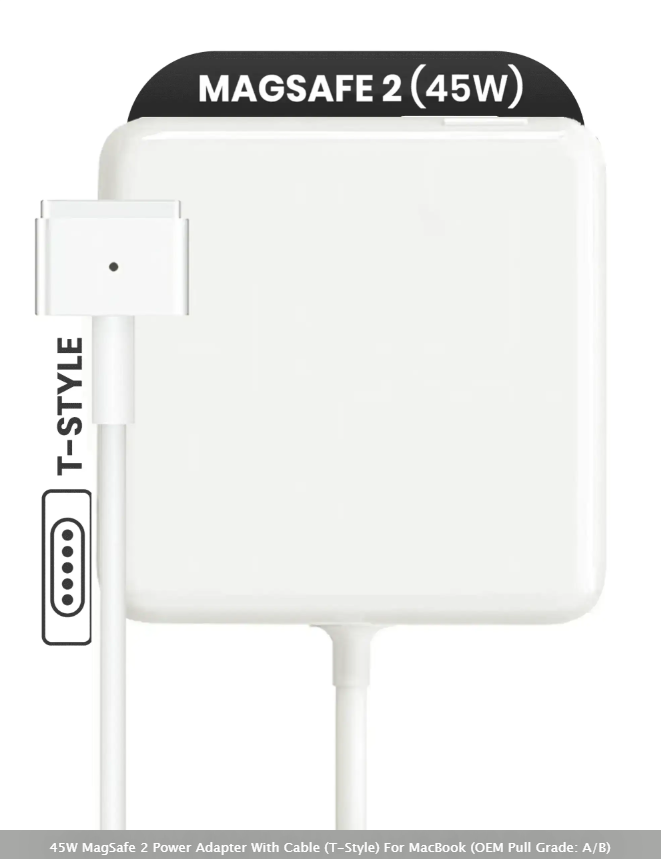 45W MagSafe 2 Power Adapter With Cable (T-Style)