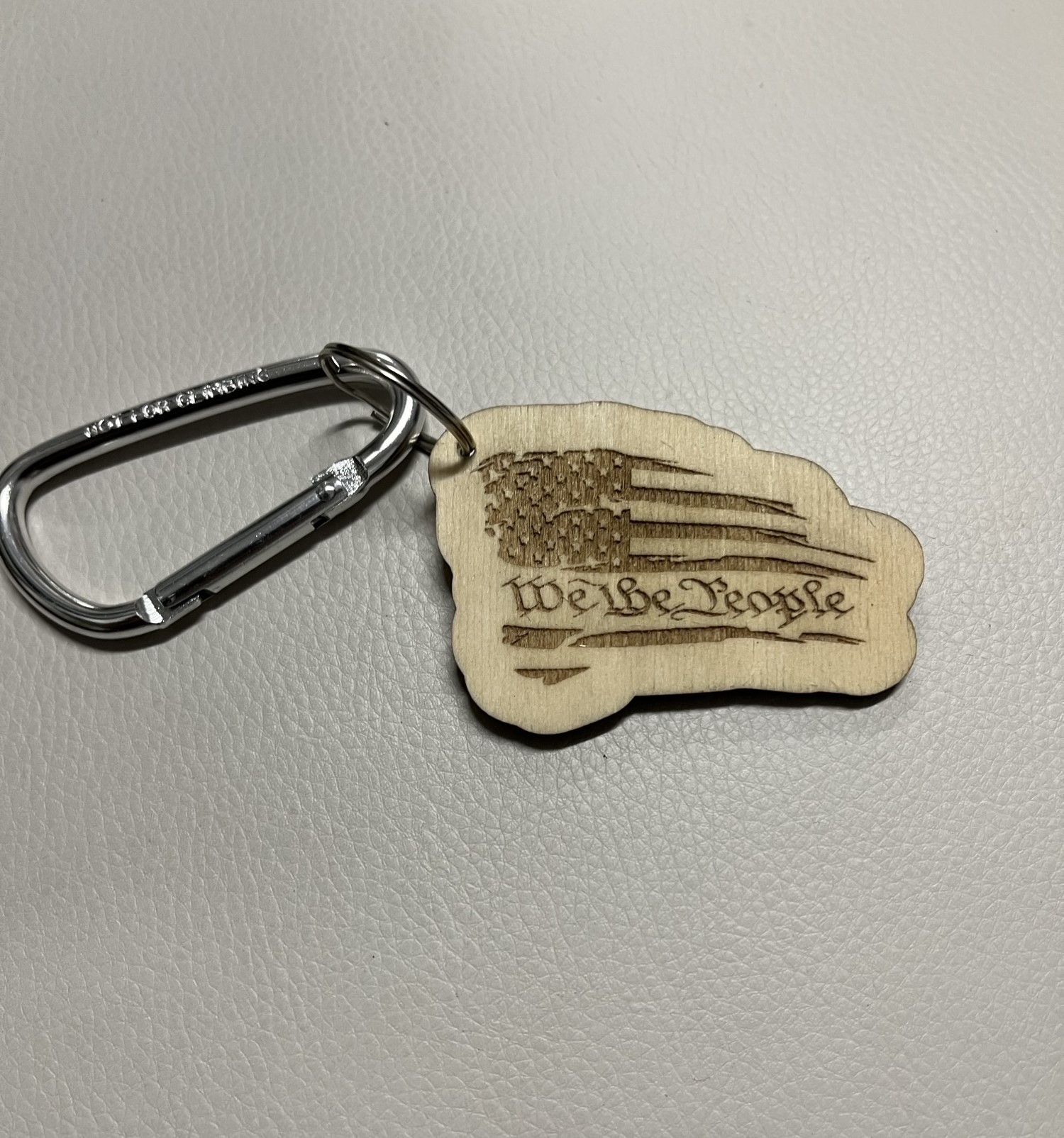 Wooden 'We The People' Keychain