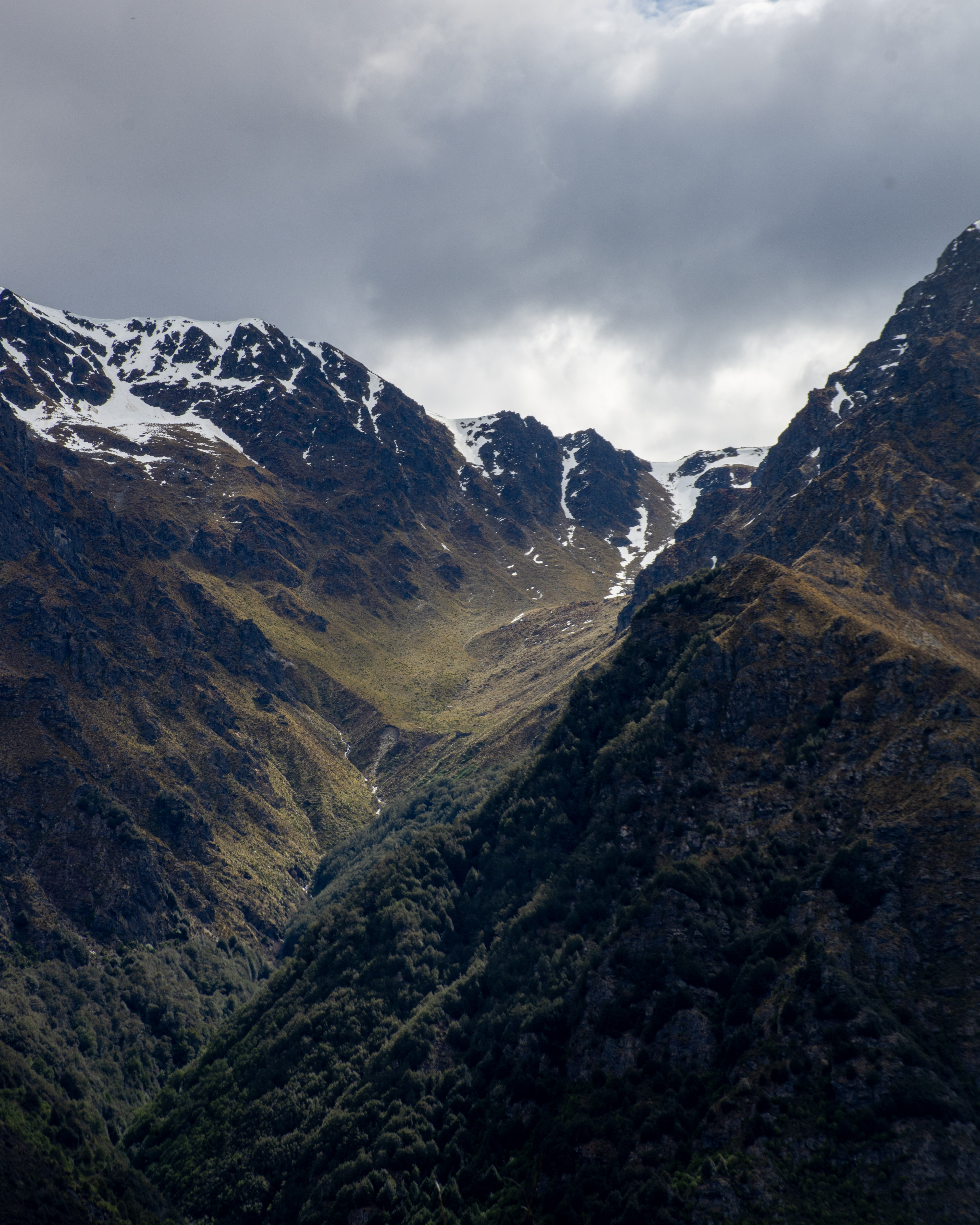 Mountain Peak with Misty Spirits Gathering