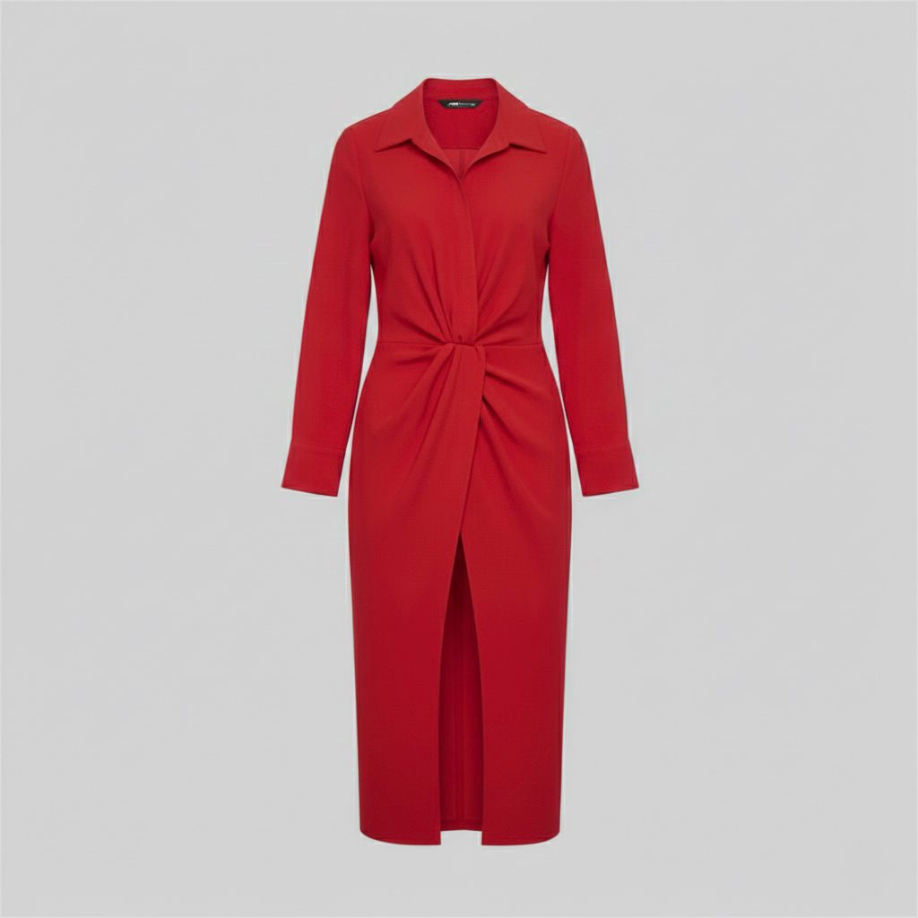 Zara Red Long Sleeved Dress