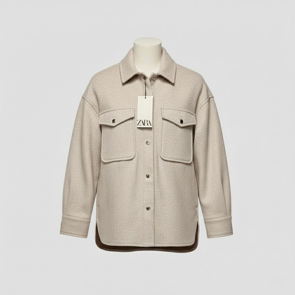 Oversize Zara Shirt Jacket - Cafe