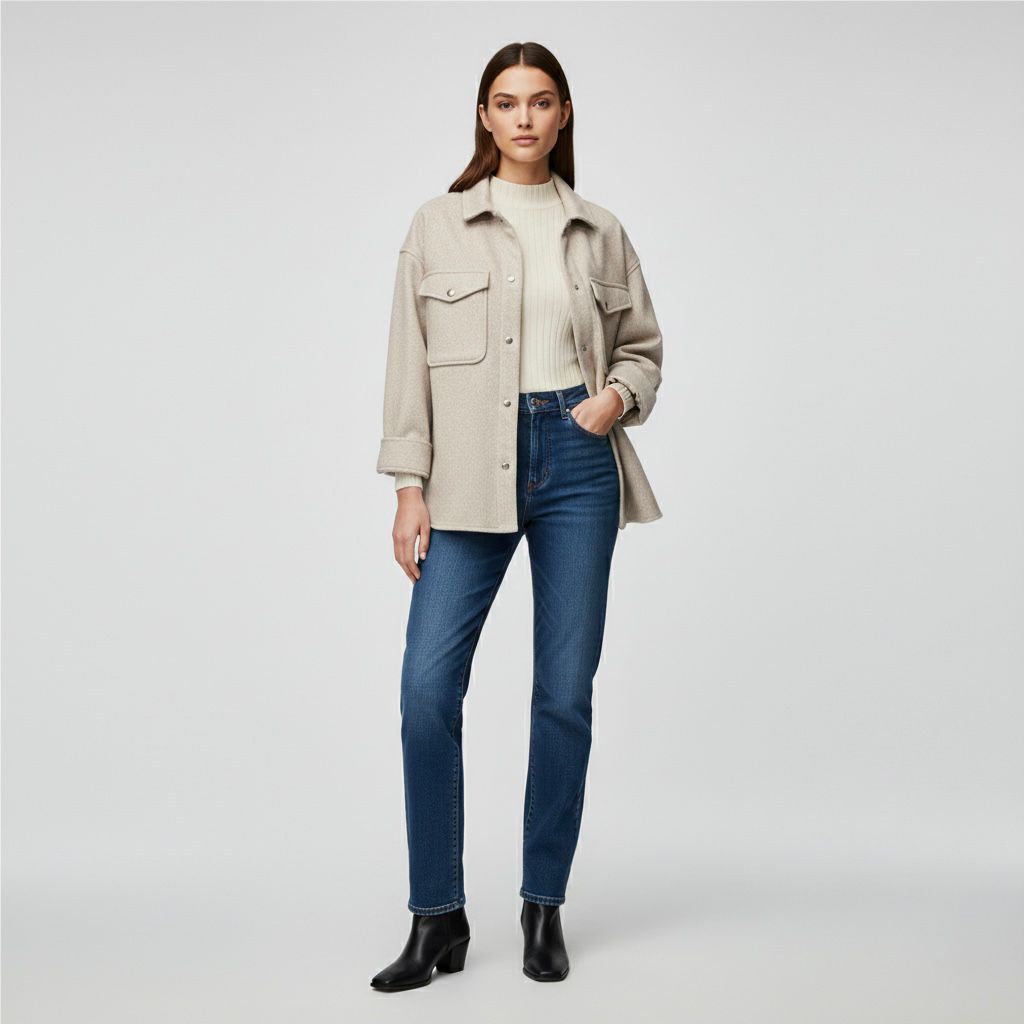 Oversize Zara Shirt Jacket - Cafe