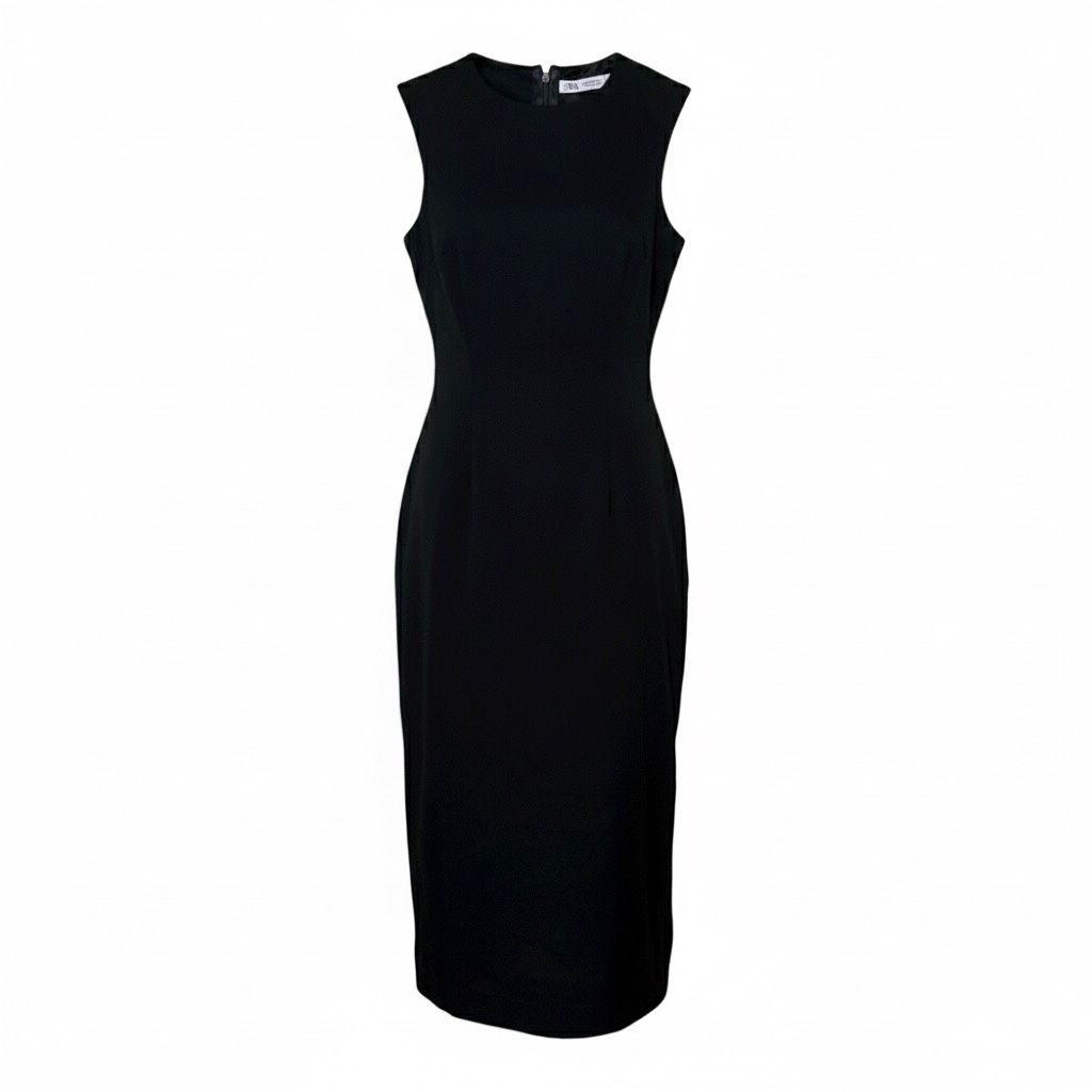 Zara Black Plain Sleeveless Dress