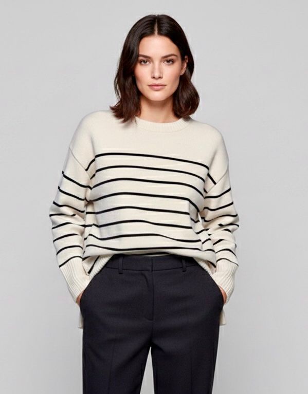 Striped Knitted Sweater - Oversize