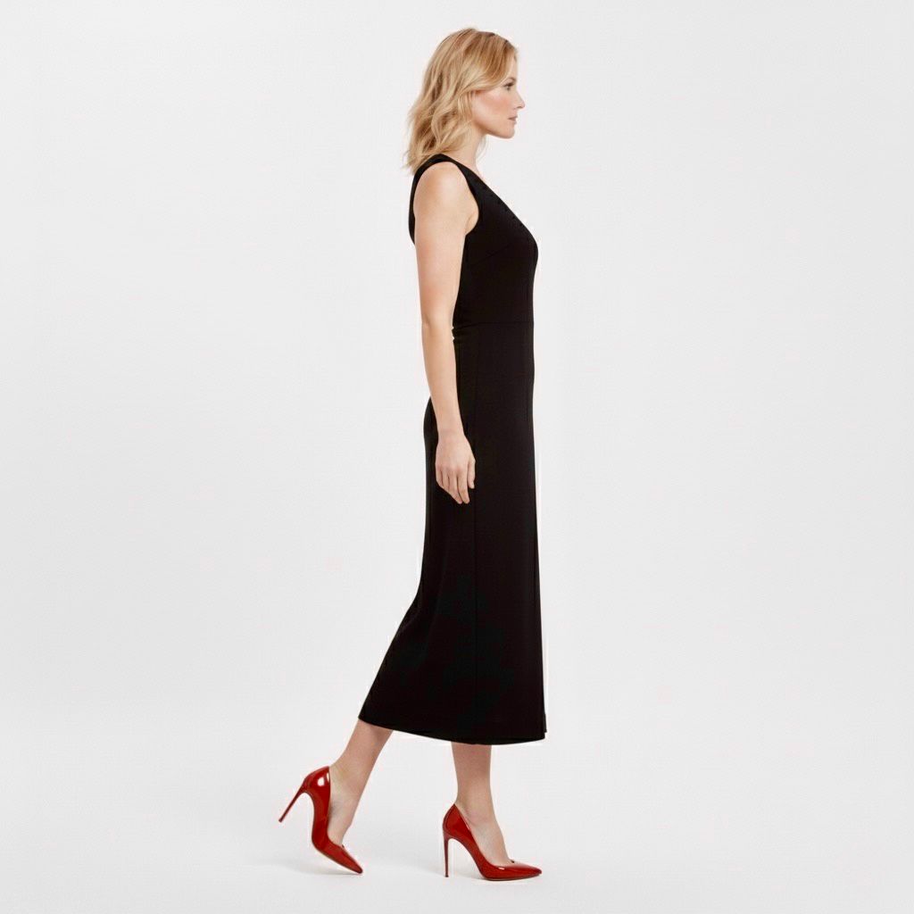 Zara Black Plain Sleeveless Dress