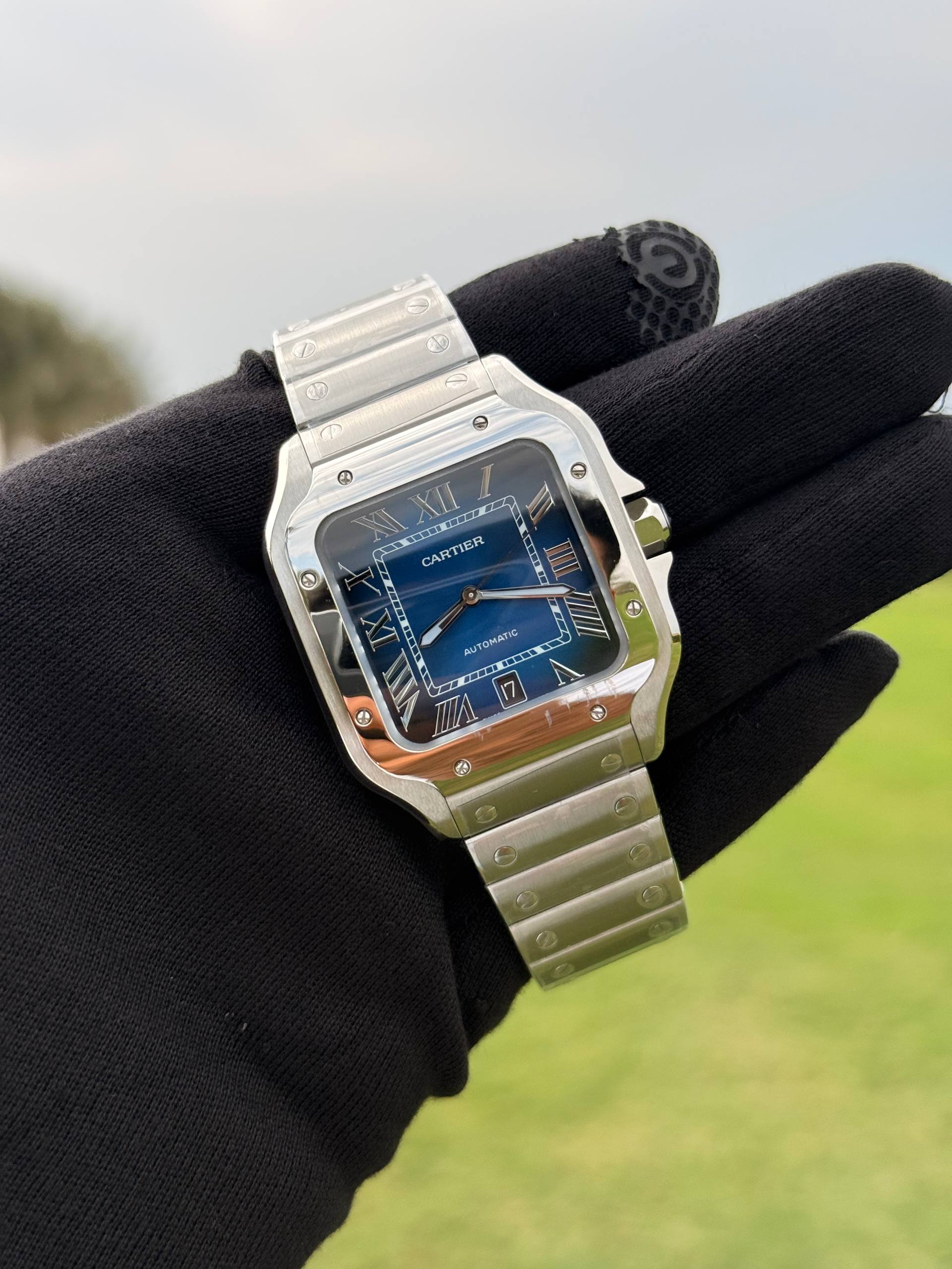 Santos de Cartier XL 40mm SS BVF 1:1 Best Edition Blue gradient Dial on SS Bracelet