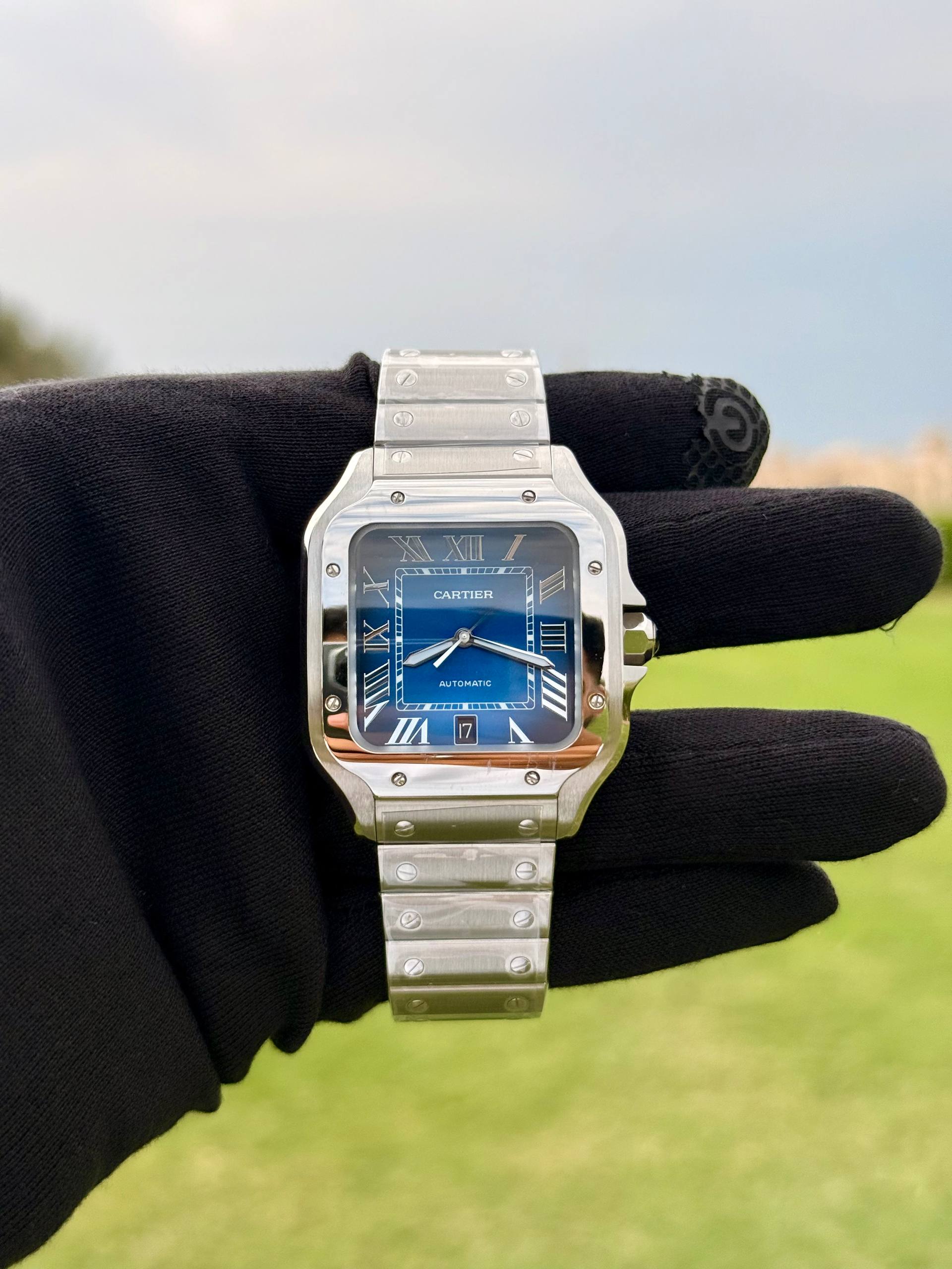 Santos de Cartier XL 40mm SS BVF 1:1 Best Edition Blue gradient Dial on SS Bracelet