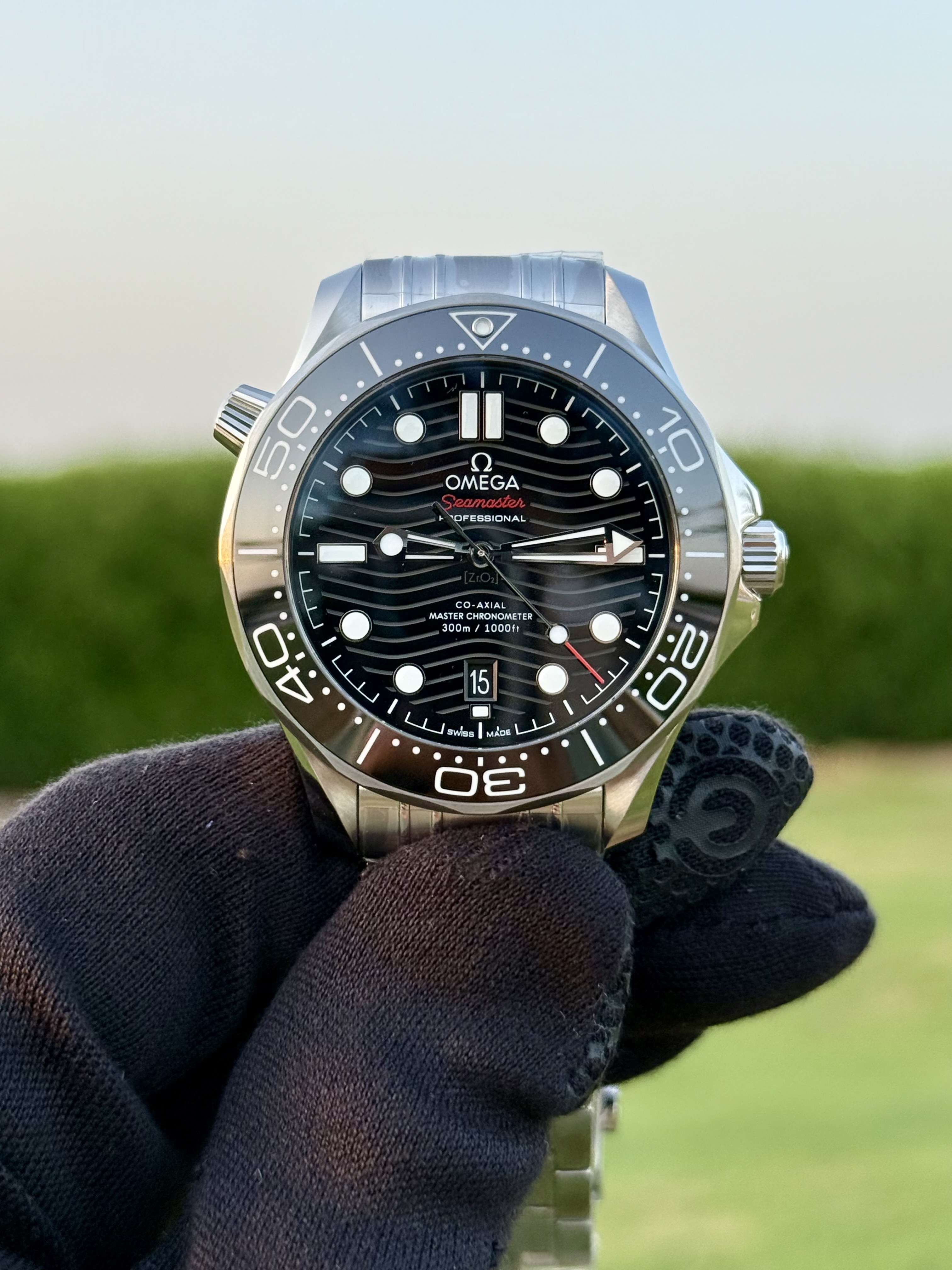 Seamaster Diver 300M VSF 1:1 Best Edition Black Ceramic Black Dial on SS Bracelet SA8800 Super Clone V4