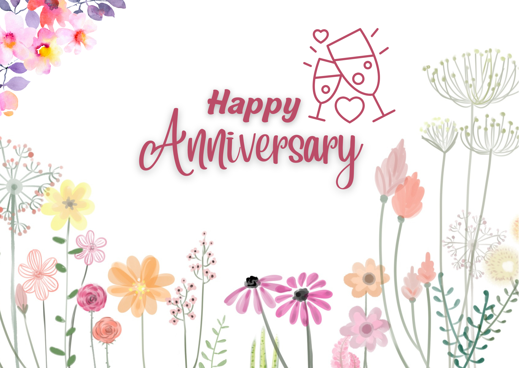 Happy Anniversary Greeting digital Card