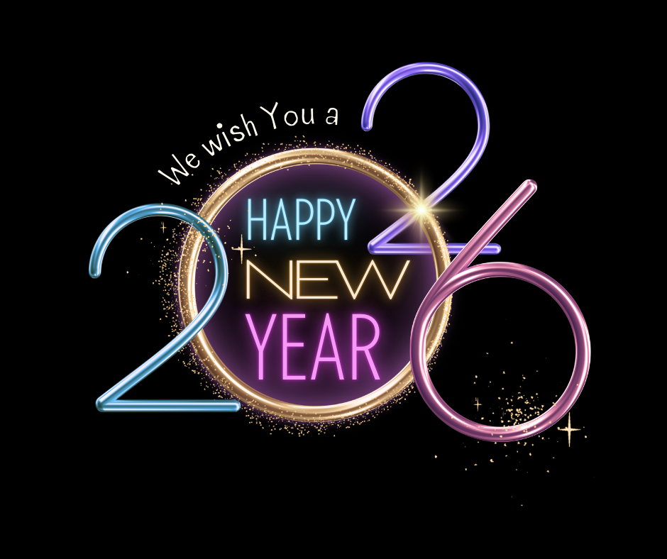 Black Blue Pink and Gold Elegant Neon Happy New Year Animated Gif