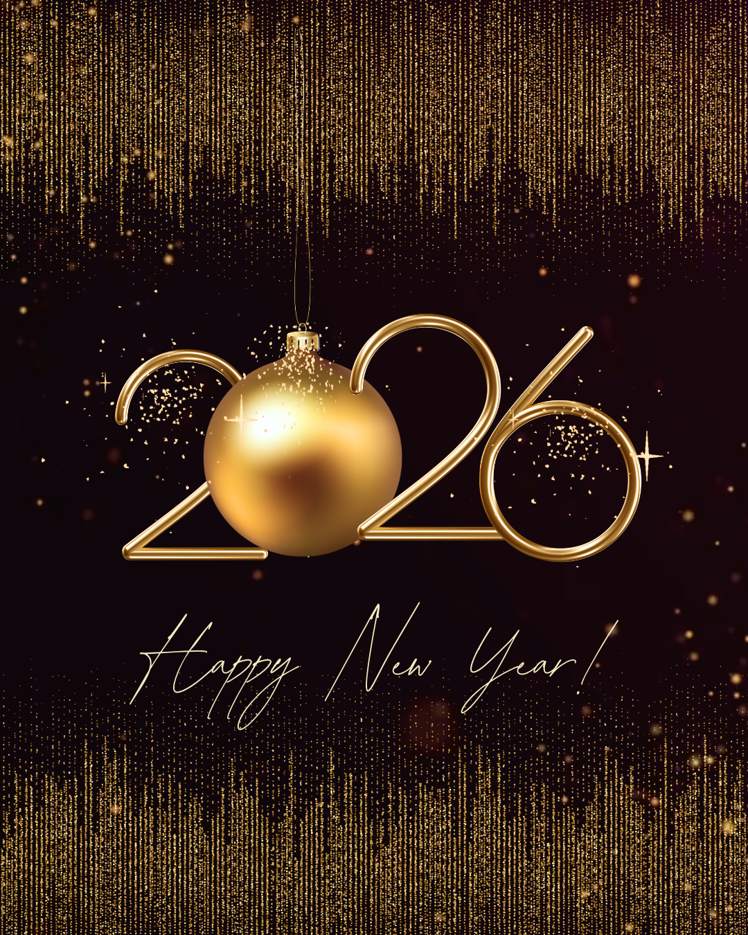 Gold 2026 New Year Ornament GIF