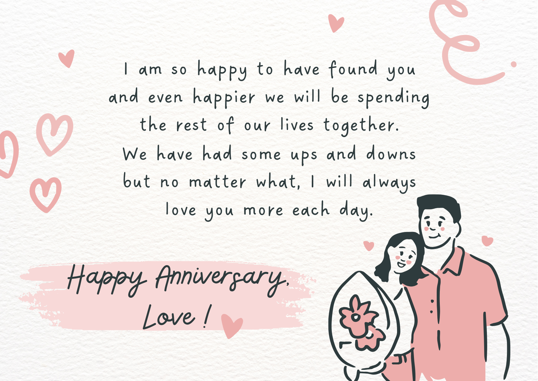 Beautiful Message Anniversary Greeting Card