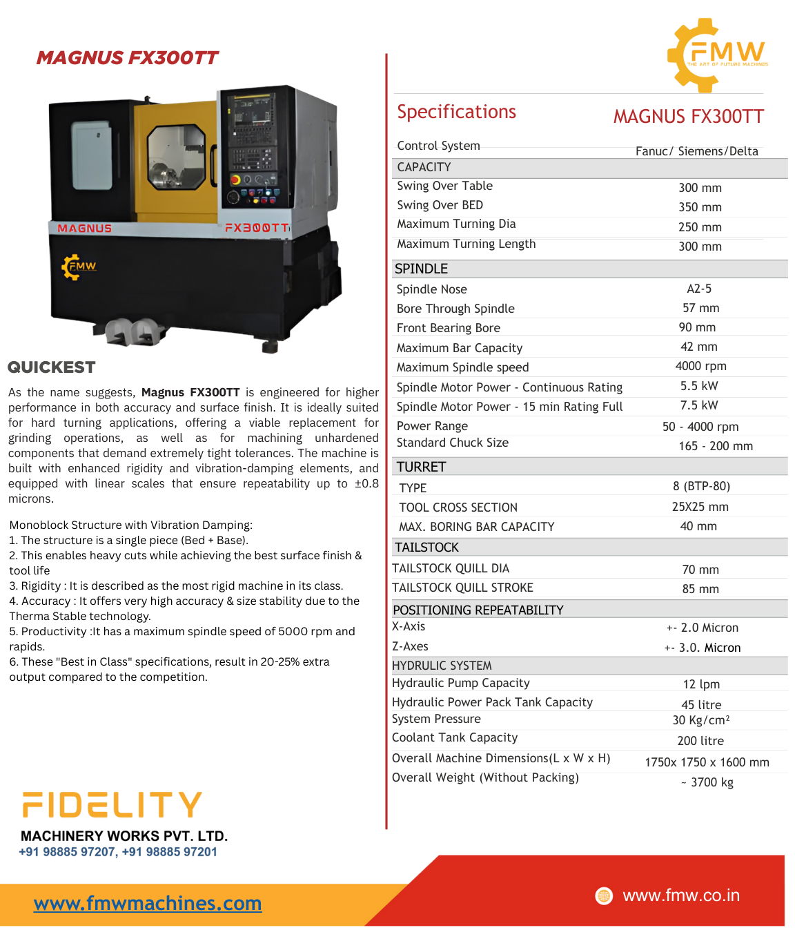 MAGNUS FX300TT CNC Turning Center