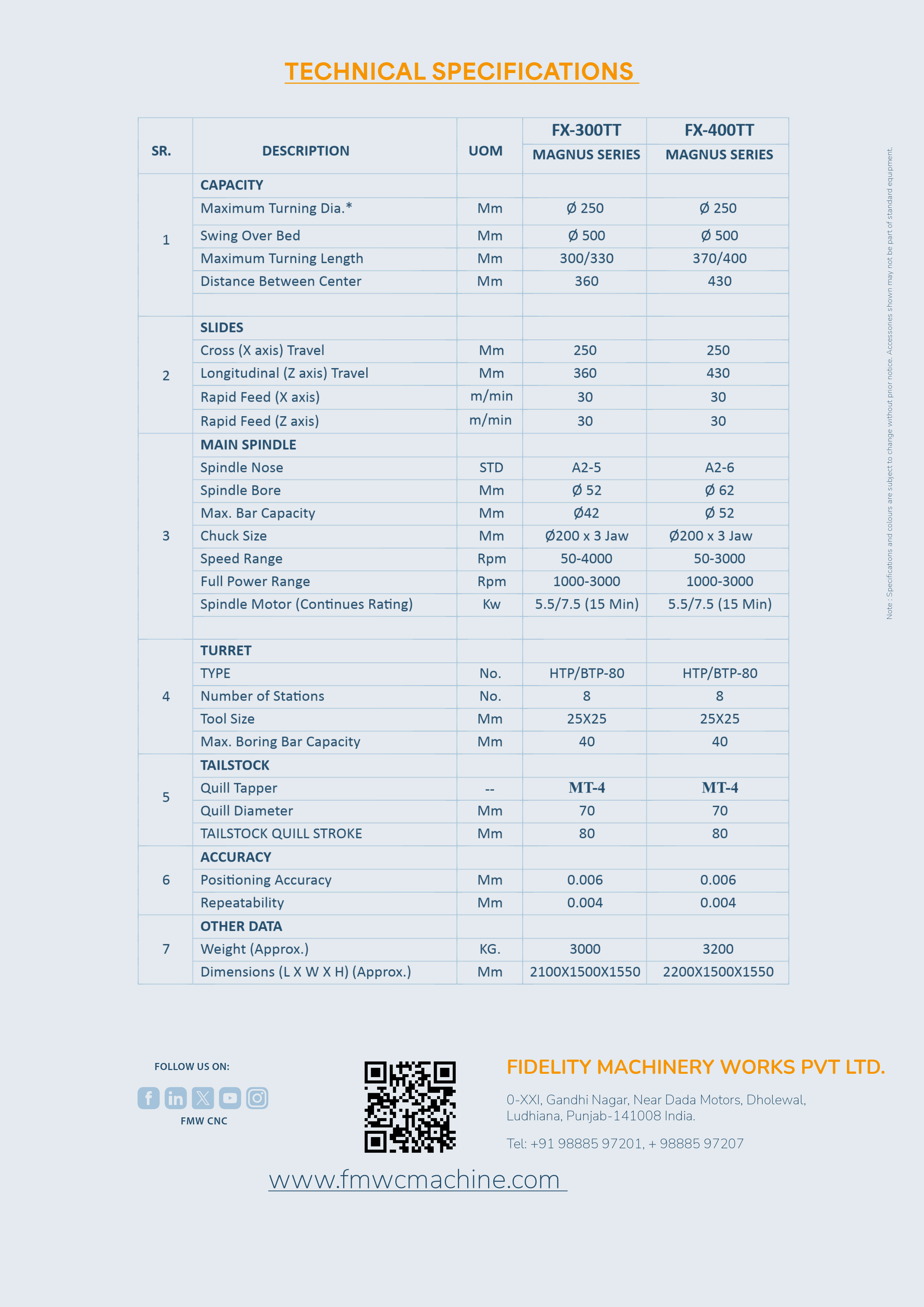 MAGNUS FX300TT/ FX400TT CNC Turning Center