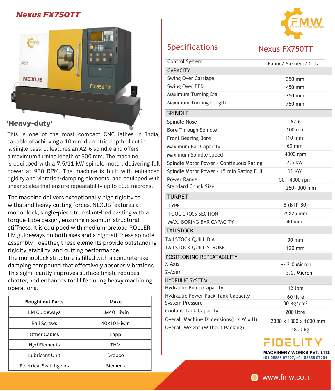 Nexus FX750TT CNC Lathe Machine