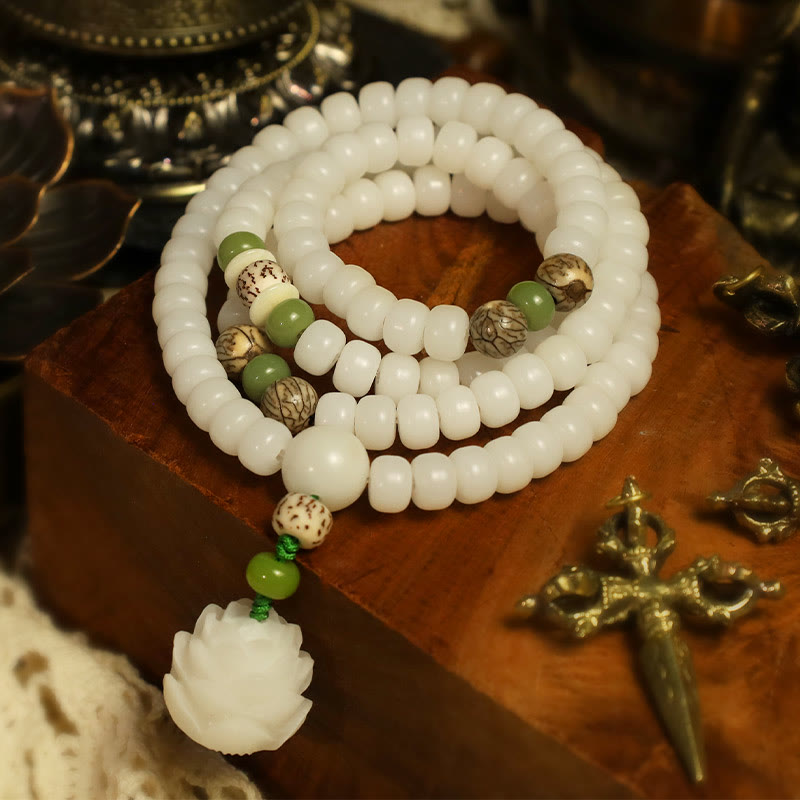 Jade and Wood Bead Bracelet
