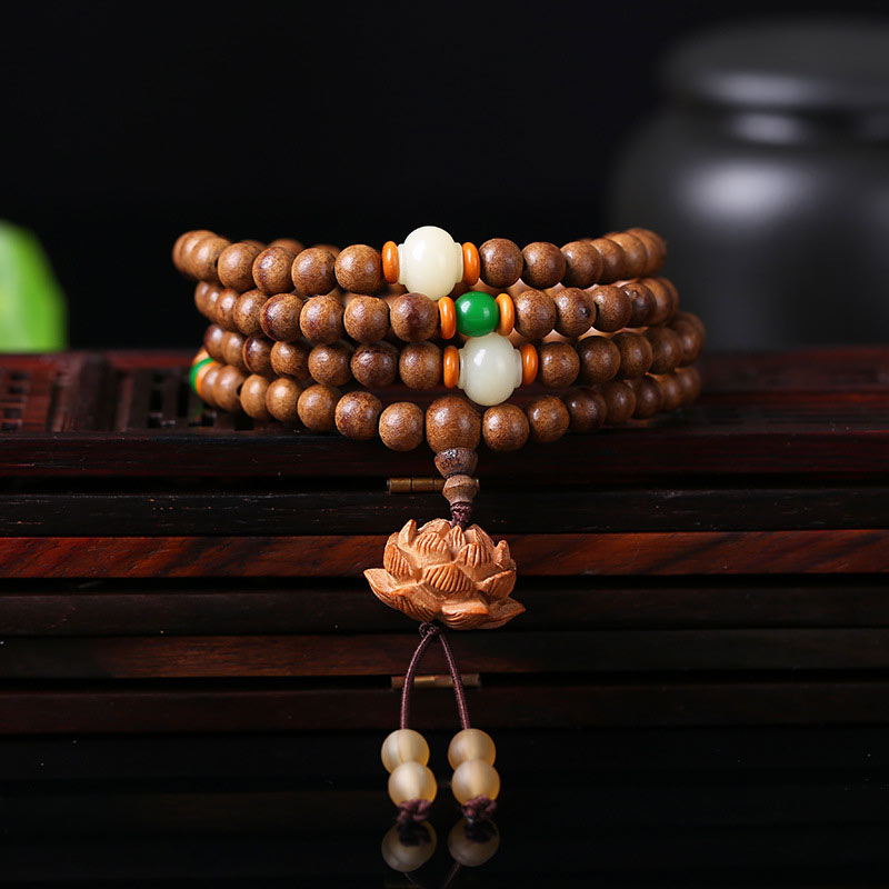 Wooden Prayer Beads Necklace