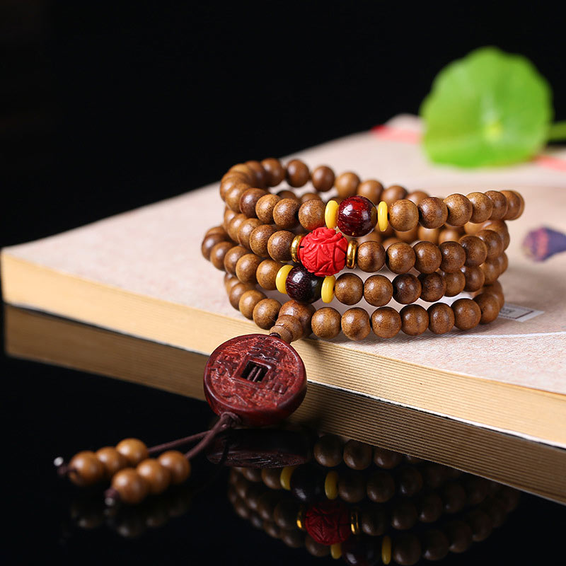 Wooden Prayer Beads Necklace