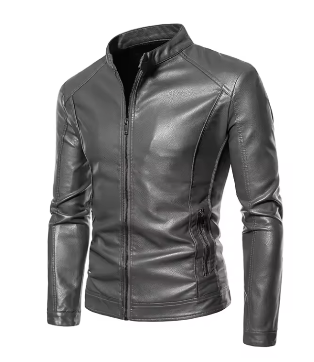 Men's Black Faux Leather Jacket
