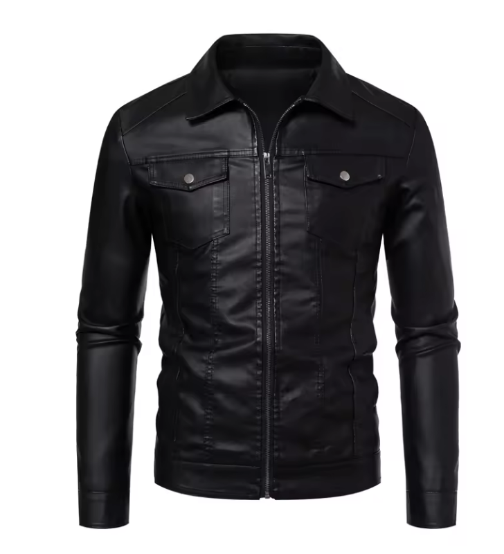 Men's Black Faux Leather Jacket