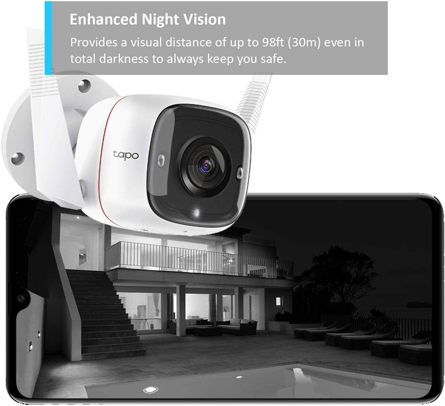 Weatherproof Security Camera with Built-in Siren and Night Vision (Tapo C310)