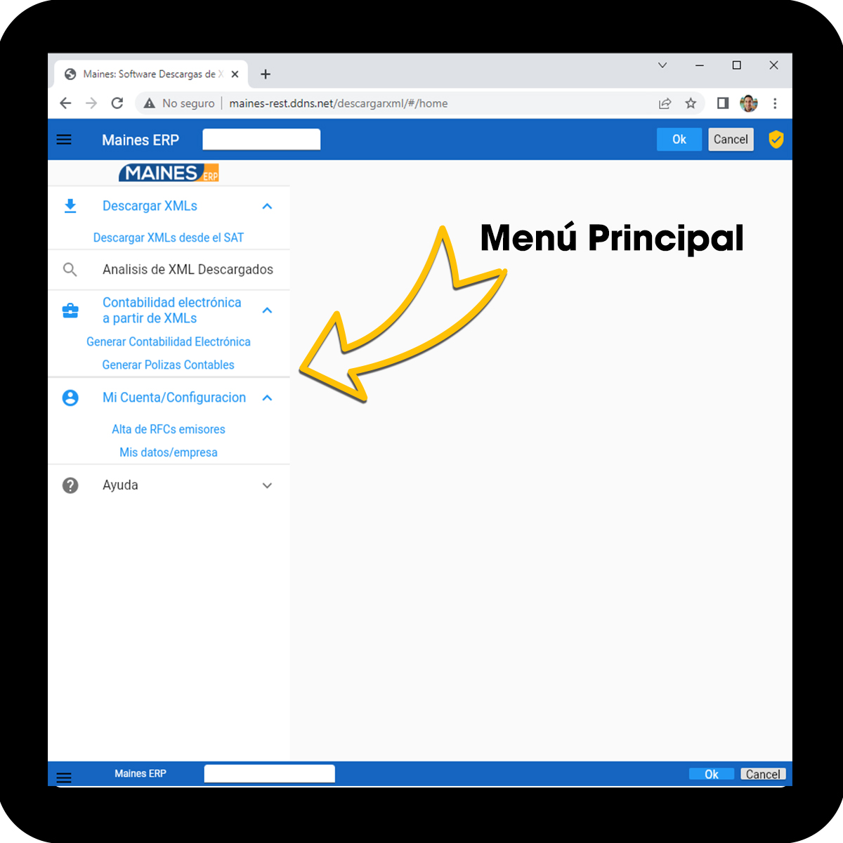 Maines-Descarga XMLs del SAT