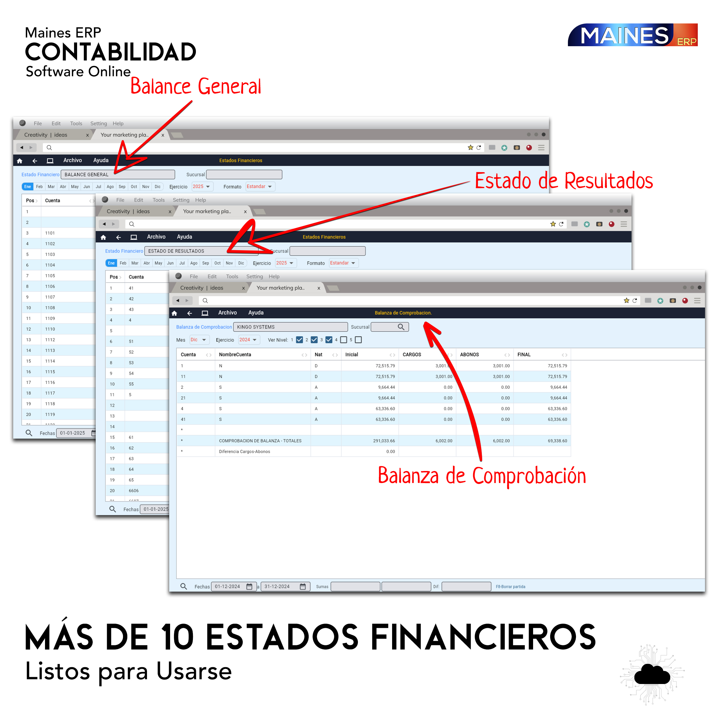 MainesERP Contabilidad Electrónica en la Nube | Automatiza SAT CFDI 4.0 y DIOT