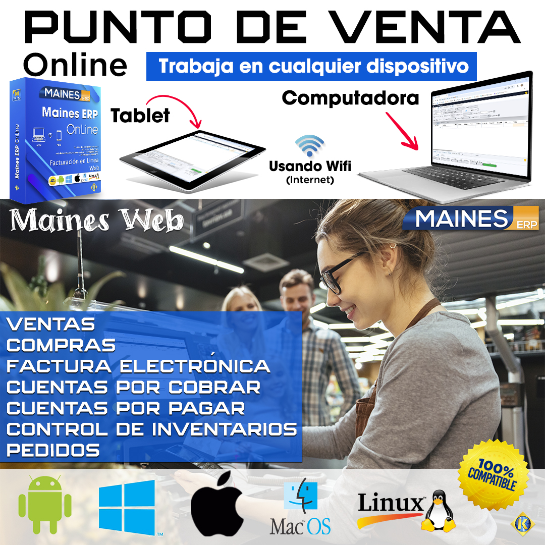 Factura Electronica + Punto De Venta. Maineserp 100% Web