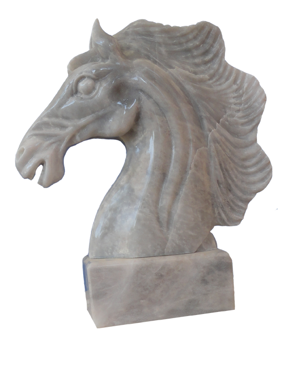 Marble Horse Head Sculpture