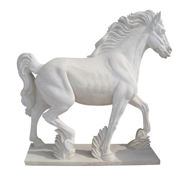 White Horse Marble Statue