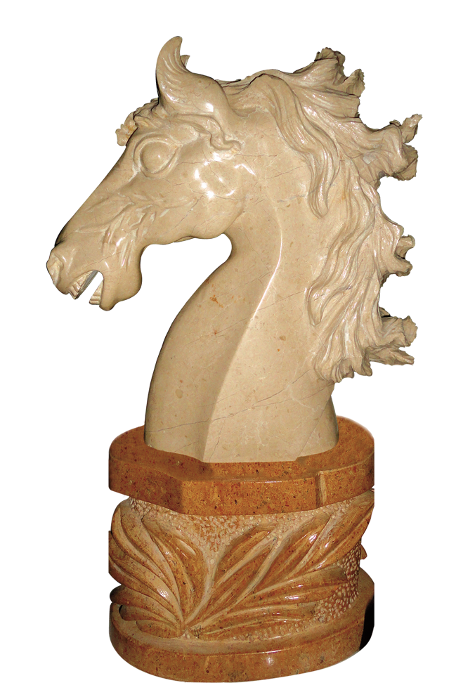 Marble Horse Head Sculpture