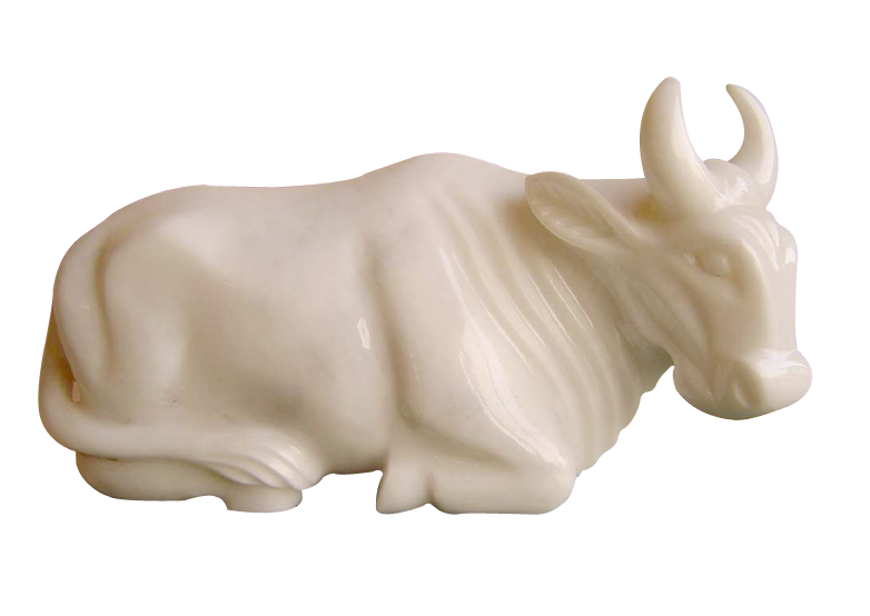 White Marble Cow Figurine