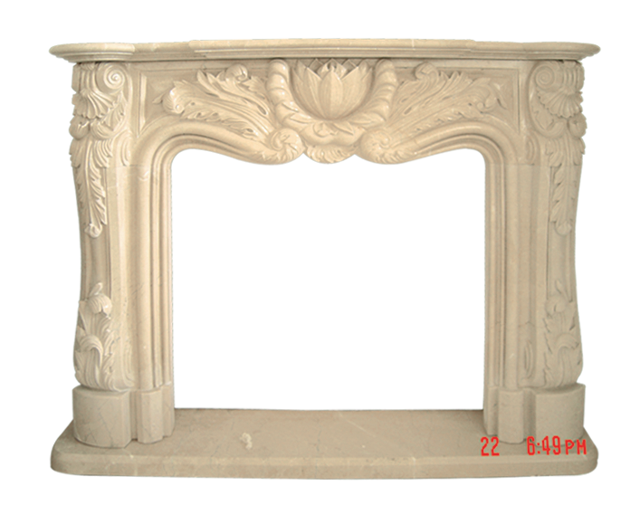 Antique Carved Marble Fireplace Mantel