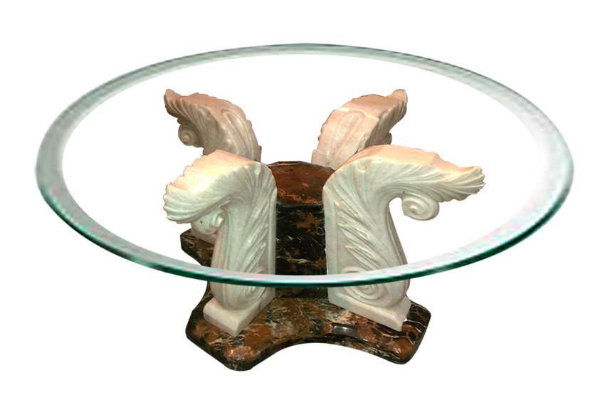 Glass top coffee table