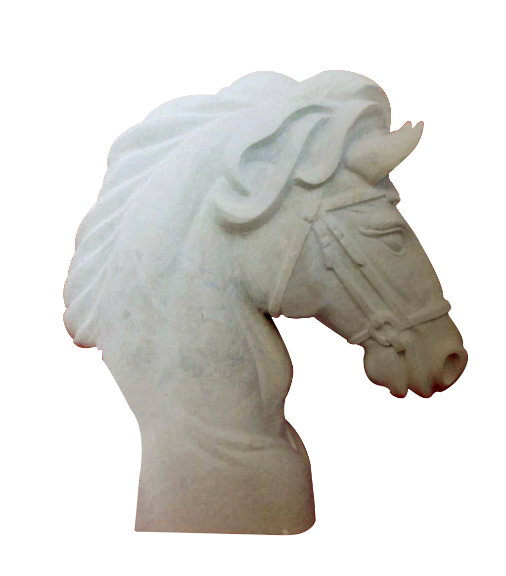 Marble Horse Head Sculpture