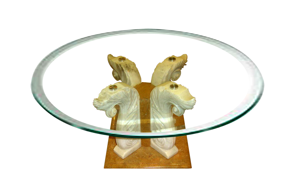 Horse Head Glass Coffee Table
