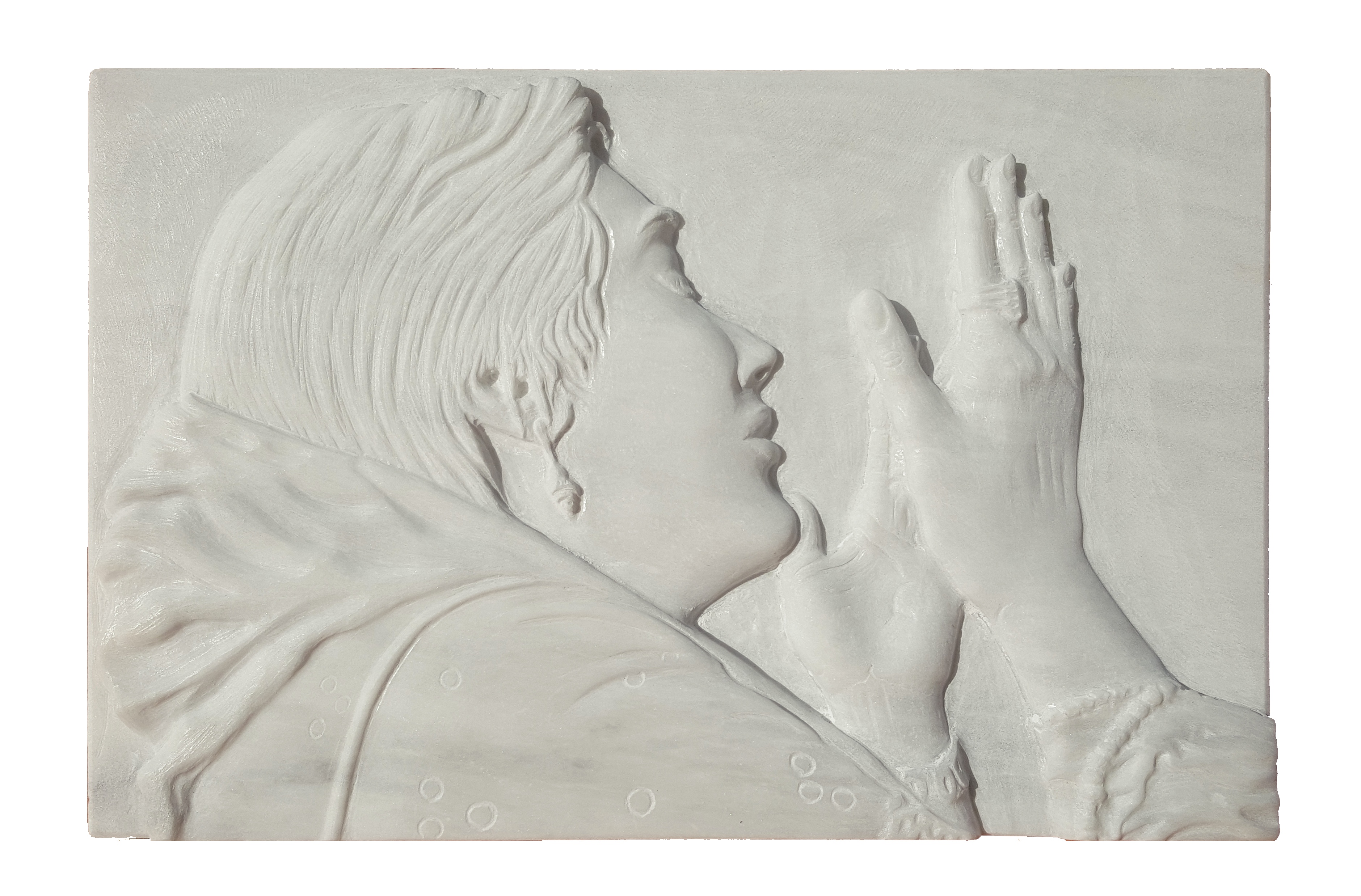 White Relief Sculpture Plaque