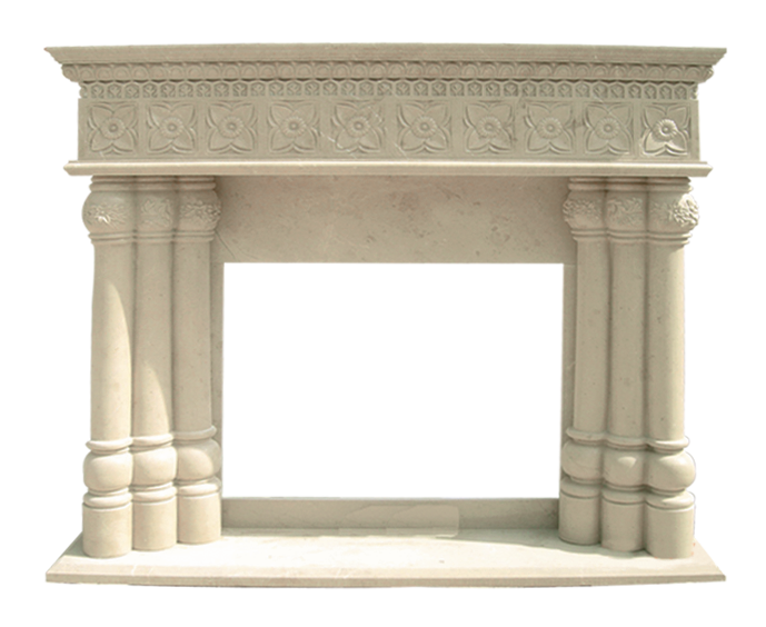 Carved Stone Fireplace Mantel