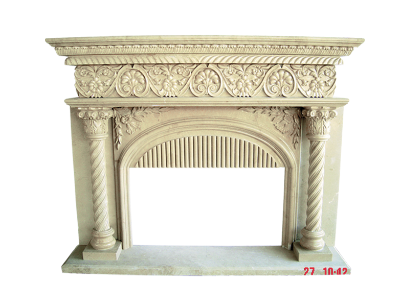 Ornate Stone Fireplace Mantel