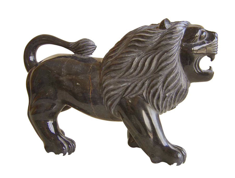Handcrafted Stone Lion Sculpture