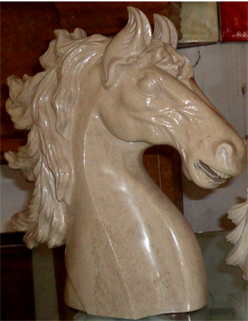 Marble Horse Head Sculpture