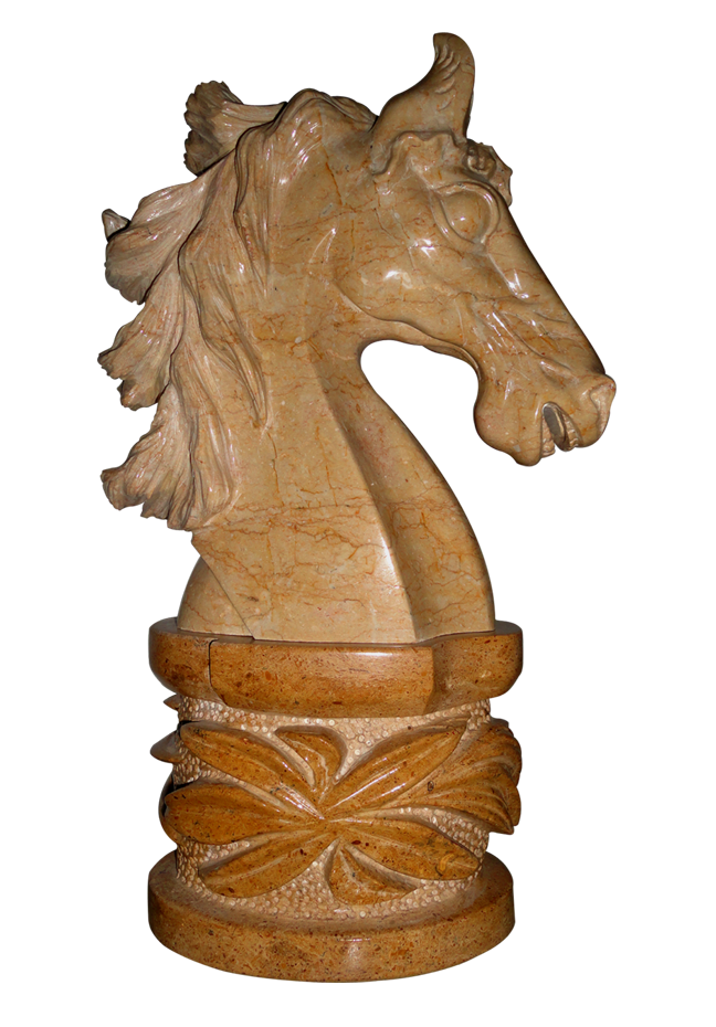 Marble Horse Head Sculpture